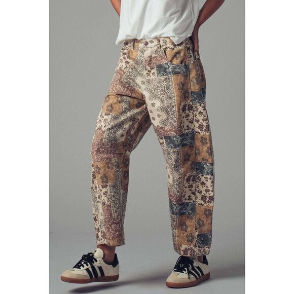 Urban Daizy Boho Patchwork Wide Leg Barrel Pants - Picture 3 of 9